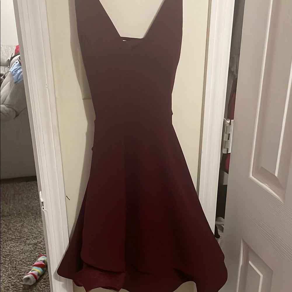 RED DARK RED SEXY ELEGANT BURGANDY WINSDOR DRESS HOMECOMING